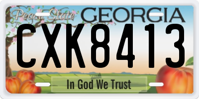 GA license plate CXK8413