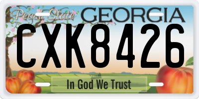 GA license plate CXK8426
