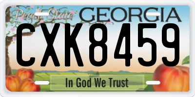 GA license plate CXK8459