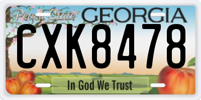 GA license plate CXK8478