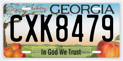 GA license plate CXK8479