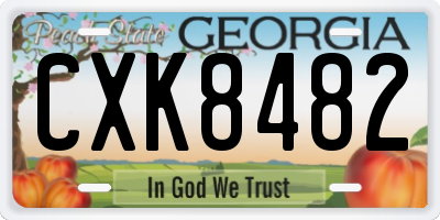GA license plate CXK8482