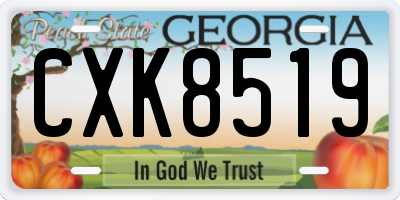 GA license plate CXK8519