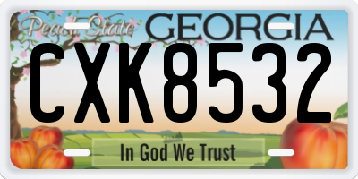 GA license plate CXK8532