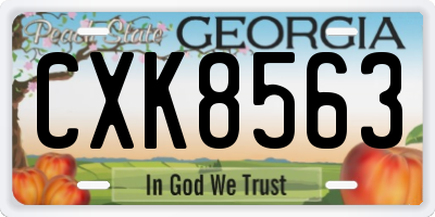 GA license plate CXK8563