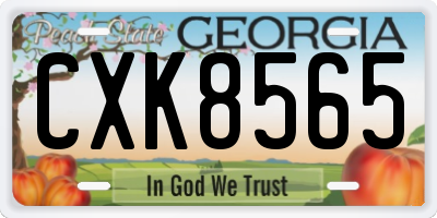 GA license plate CXK8565