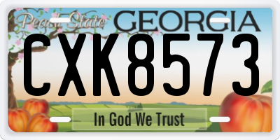 GA license plate CXK8573
