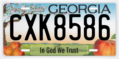 GA license plate CXK8586