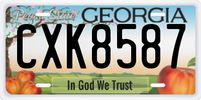 GA license plate CXK8587