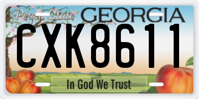 GA license plate CXK8611