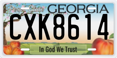 GA license plate CXK8614