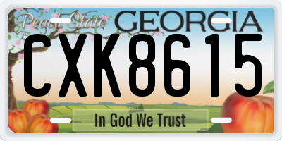 GA license plate CXK8615