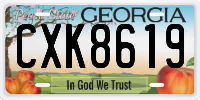 GA license plate CXK8619