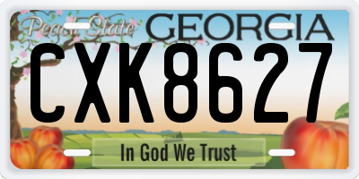 GA license plate CXK8627