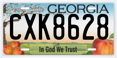 GA license plate CXK8628
