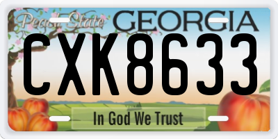 GA license plate CXK8633