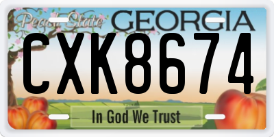 GA license plate CXK8674