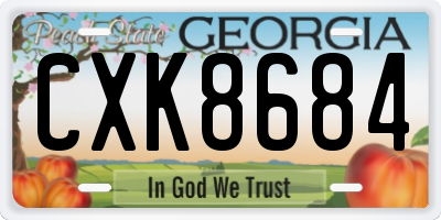 GA license plate CXK8684