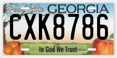 GA license plate CXK8786
