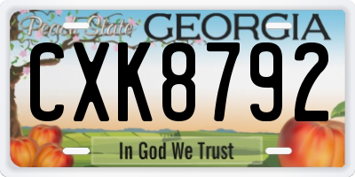 GA license plate CXK8792
