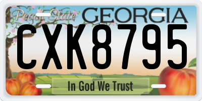 GA license plate CXK8795