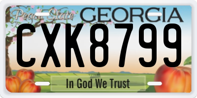 GA license plate CXK8799