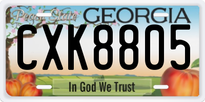 GA license plate CXK8805