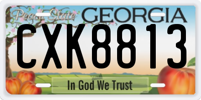 GA license plate CXK8813