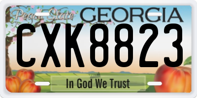 GA license plate CXK8823