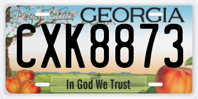GA license plate CXK8873