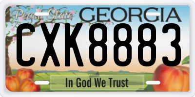 GA license plate CXK8883