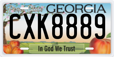 GA license plate CXK8889