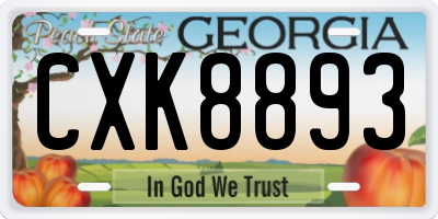 GA license plate CXK8893