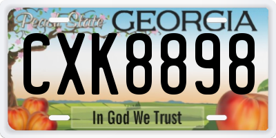GA license plate CXK8898