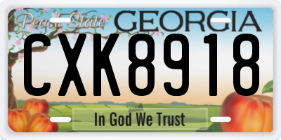 GA license plate CXK8918