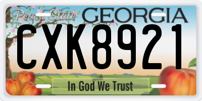 GA license plate CXK8921