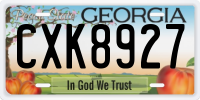 GA license plate CXK8927