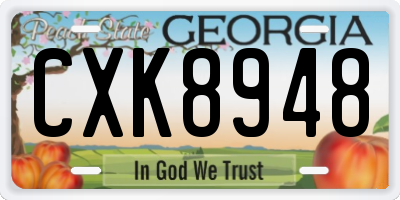 GA license plate CXK8948