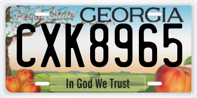 GA license plate CXK8965