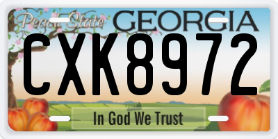 GA license plate CXK8972
