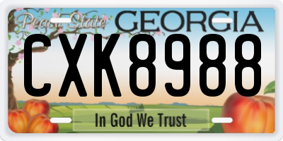 GA license plate CXK8988