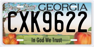 GA license plate CXK9622