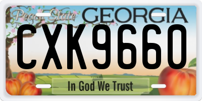 GA license plate CXK9660