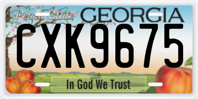 GA license plate CXK9675