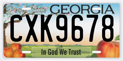 GA license plate CXK9678