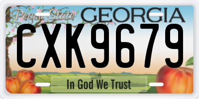 GA license plate CXK9679