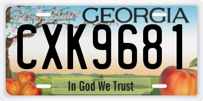GA license plate CXK9681