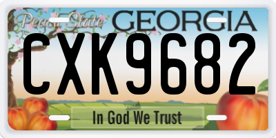 GA license plate CXK9682