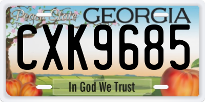 GA license plate CXK9685