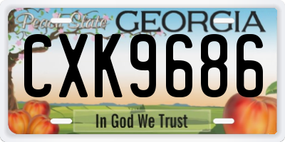 GA license plate CXK9686
